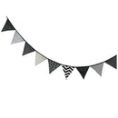 12 Flags 3.2m Black White Cotton Party Wedding Pennant Bunting Banner Decor