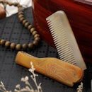 Mini Collapsible Hair Comb Beard comb for men Anti-static Natural Horn Comb