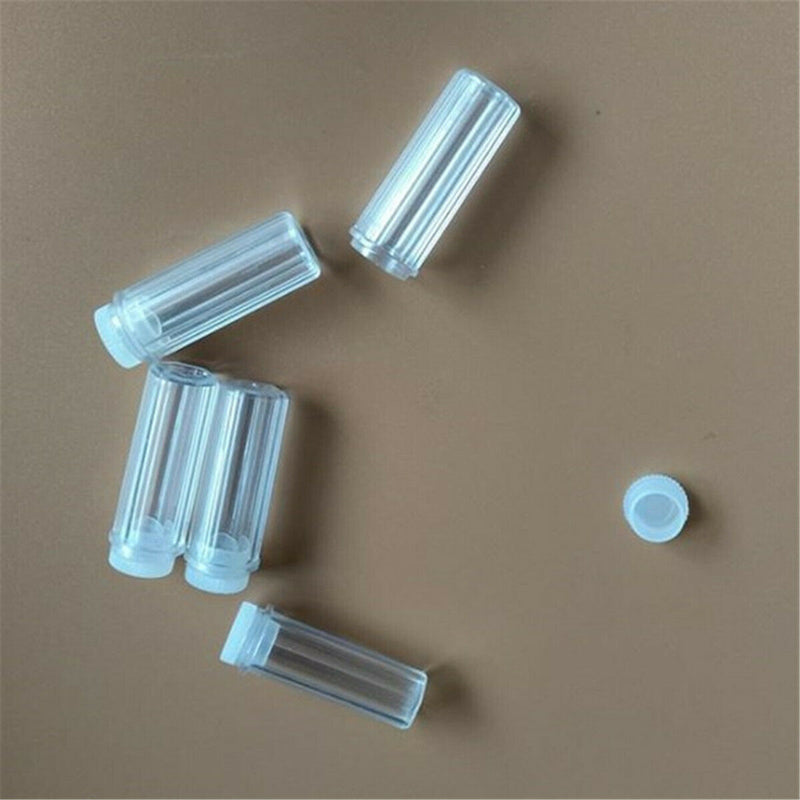 5PCS Clear Empty Hexagonal Plastic Pill Bottle Cap Medicine Capsule Container