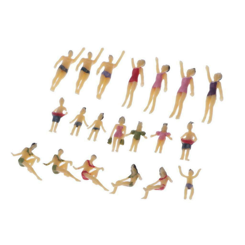 20xModel Trains People Figures Scale Painted Beach Crowd Miniatures HO 1:100