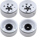 4PCS RC Crawler 1:10 White Metal Wheel Rim 1.9 Inch BEADLOCK for 1/10 Axial
