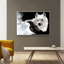 5D DIY Diamond Painting Wolf Black Bird Full Round Drill Canvas Drawing Kit