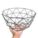 Nordic Style Fruit Basket Wire Decorated Metal Storage Basket Black Display