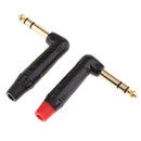 2Pieces 90 Degree 6.35mm 1/4inch Wire Connector Male Jack Plug Adapter Solder