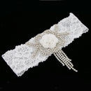 Wedding Garter Flower Applique Keepsake Throwaway Rhinestone Lace Thigh Ring