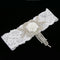 Wedding Garter Flower Applique Keepsake Throwaway Rhinestone Lace Thigh Ring