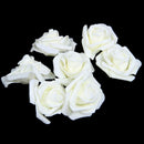 50x Foam Roses Artificial Flower Wedding Bride Bouquet Party Decor DIY Milk B7Z9