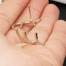 Fashion Rhinestone Flowers Stud Earrings Women Ear Jewelry Gift (Antlers A