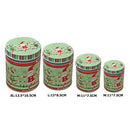 4pcs Christmas Iron Storage Box Santa Claus Snowman Elk Candy Can (Green) A