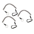 3x Safety Fishing Coiled Lanyards Safety Rope Steel Wire Coiled Fishing Rope