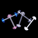 5Pcs/Set Mixed Acrylic Ball Barbell Soft Bar Tongue Ring Studs Body Piercing OZ