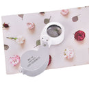 Portable Mini Magnifier With LED Light Jewelry Metal 40x Magnifying Glass Loupe