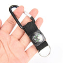 2 in 1 Camping Climbing Hiking Carabiner With Keychain Compass Hanger Key RingJR