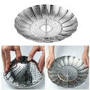 Multi-function Folding Stainless Steel Steamer Basket Vegetable Shelf & Bas L8F3