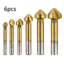 6 Pcs Durable 90 Degree HSS Chamfer Cutter Bit Chamfering Countersink Drill Bits