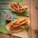 100x wooden boat eco-friendly fingerfood dish disposable counter disposable W4N9