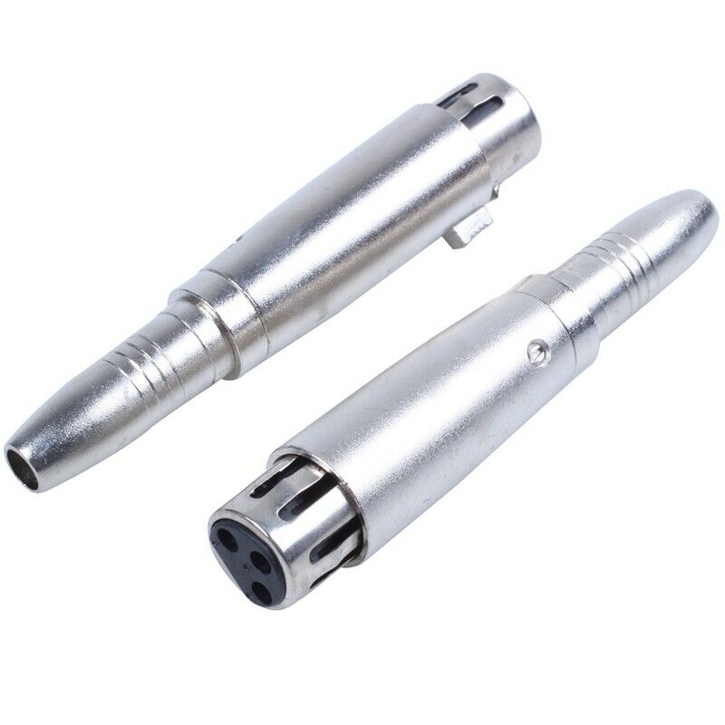 Stereo Audio Jack Adapter Plug 6.35 mm to 3-pin XLR Jack 2 pcs
