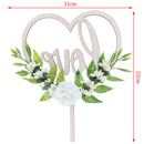 Love Flower Happy Birthday Cake Toppers White Rose Decor Wedding Party DecorJR