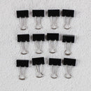 12x Black Metal Binder Clips File Paper Clip Photo Stationary Office Supplies 3C