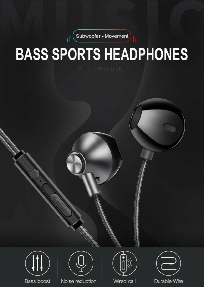 Super Bass Headset In-Ear Earphone Sport Stereo Earbuds Headphone Wired Mic New