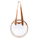Summer Beach Round Transparent Women Handbag Tote Shopping Bags (Brown)