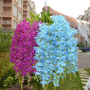2x Artificial 5-Fork Hanging Vine Simulation Lilac Flower Garland PurpleRed