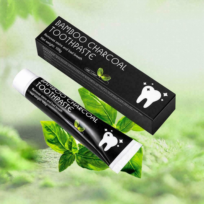 Bamboo Charcoal Teeth Whitening Toothpaste Black Removes Bad Breath 105g F3V1