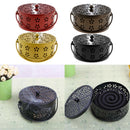 Retro Hollow Out Mosquito Coil Holder Handle Box for Teahouse Home Black
