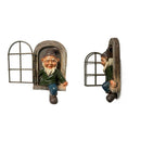 2pc Elf Out The Door Tree Hugger Garden Peeker Yard Art Whimsical Tree Sculpture