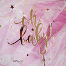 Oh Baby Pattern Happy Birthday Acrylic Cake Topper Babyshower Cupcake Topper JR