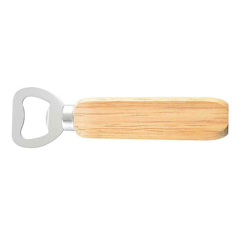 Stainless Steel Bottle Opener Wood Handle Drink Beer Cap Lid Kitchen Launcher