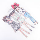 Pyrograph Fashion Girls Pattern Patch Iron On Washable Appliques Heat TransferES