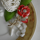 Glitter Rhinestone Flower Design Pin Brooch Elegant Lady Decorations