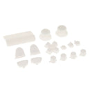 2 Set Replacement Full Buttons Cap Mod Kits for Sony PS4 Gamepad White+Red