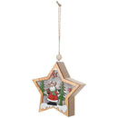 Wooden Star Pendant Xmas Tree LED Fairy Light Ornaments (Christmas Moose) A