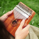 Thumb Finger Piano African Sanza Mbira 17-Key Mahogany Wood Kalimba for Beginner