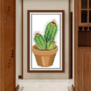 14CT Cross Stitch Kit Including Embroidery Cloth With Cactus Pattern 10x19cm