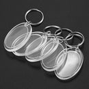 Keychain Detachable Key Ring DIY Oval Blank Photo Frame 3.4 x 5cm U5Y1