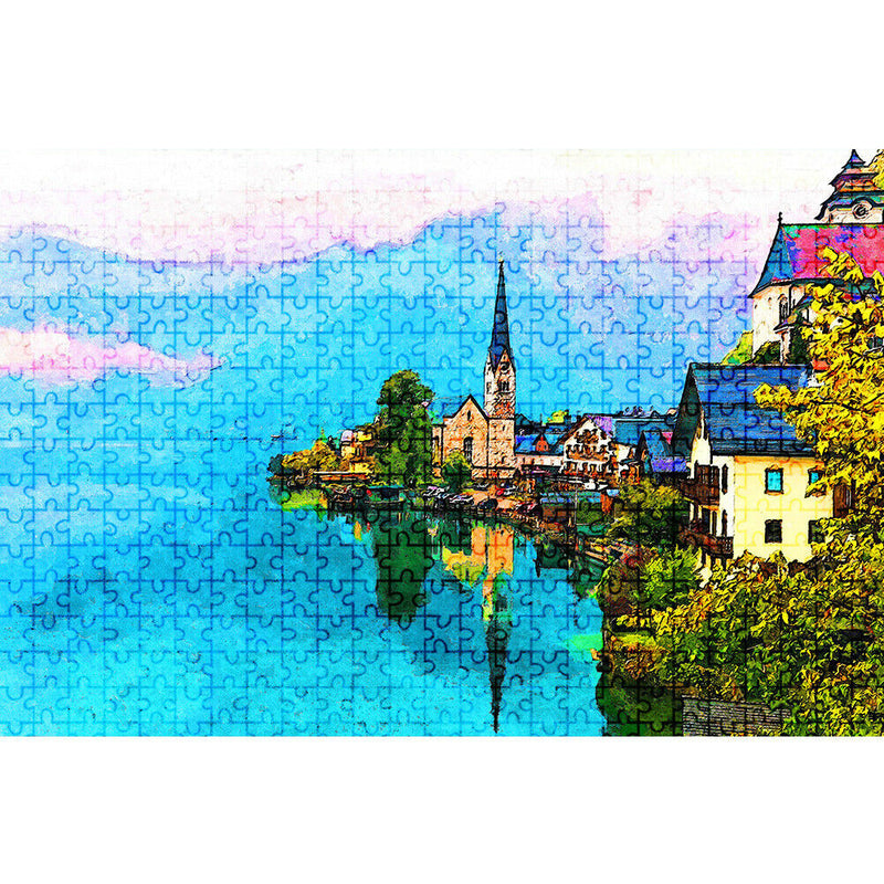 Riverside Town Paper Puzzles 1000pcs Adults Kids Jigsaw Picture DIY Toys