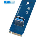 2pcs M.2/NGFF to USB3.0 PCI-E X16 Converter Adapter Mining Graphic Card