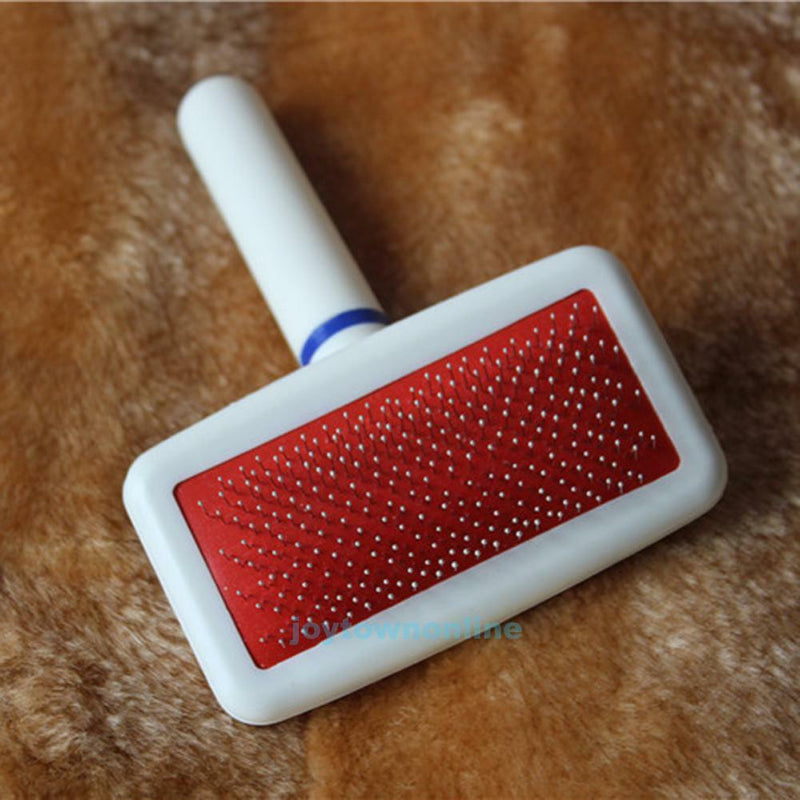 Red Puppy Pet Dog Cat Hair Grooming Slicker Comb Gilling Brush Quick Clean Tool