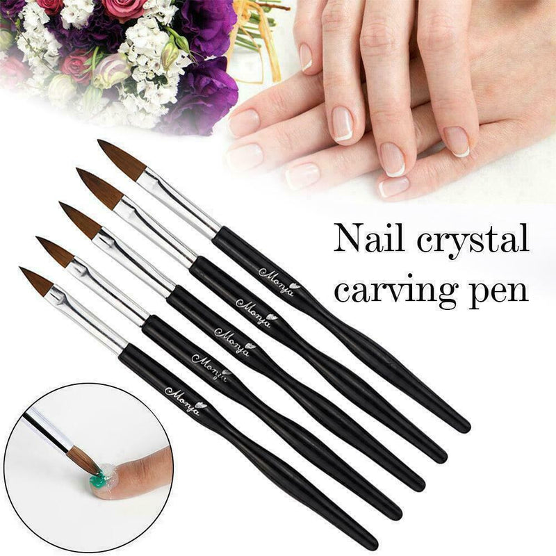 5Pcs/Set Nail Brush Acrylic Nail Art UV Gel Painting Brush DIY Drawing O1Q5