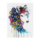 5D Diamond DIY Painting Embroidery Colorful Wolf Cross Craft Stitch Art Kit