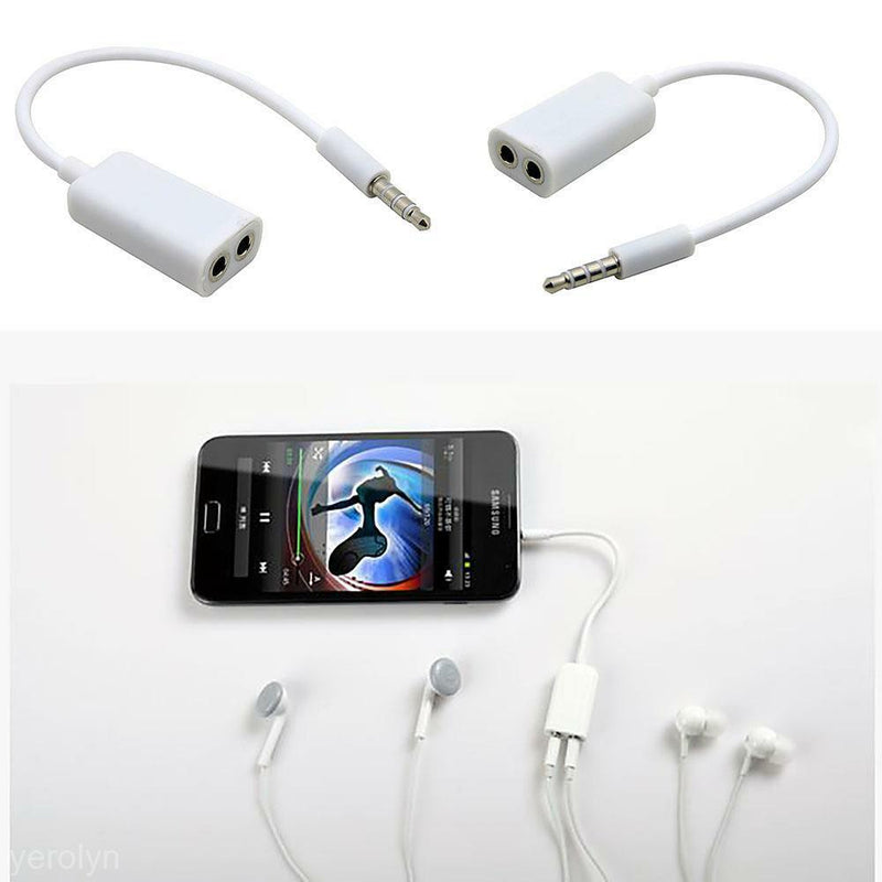 Couples 3.5mm Jack 1 Male to 2 Female Audio Headphone Earphone Splitter Line