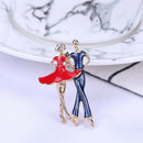 Fashion Enamel Double Dance Couple Brooch Collar Pins Women Corsage Jewelry  OZ