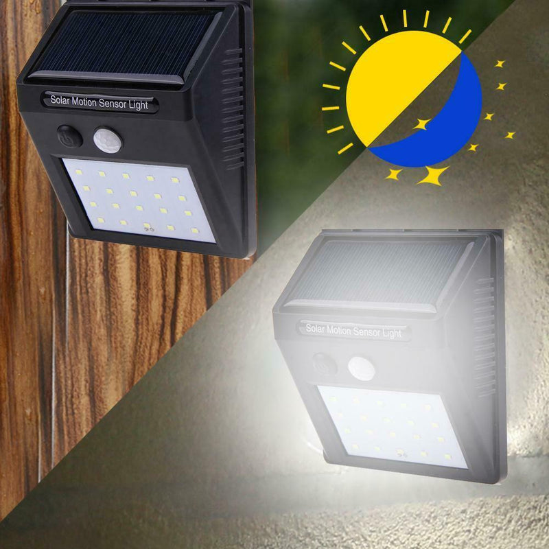 20 LED Solar Power PIR Motion Sensor Wall Light Outdoor Waterproof Garden A