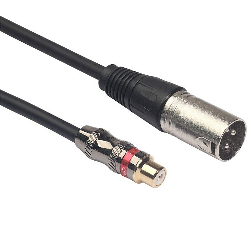 3 Pin Xlr Plug Male to Rca Female Audio Composite Extension Adapter Cable f