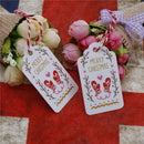 50pcs Merry Christmas Kraft Paper Gift Tags Label Hanging Cards With String JR