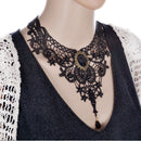 Victorian Black Lace&Beads Choker Steampunk Style Gothic Collar Necklace