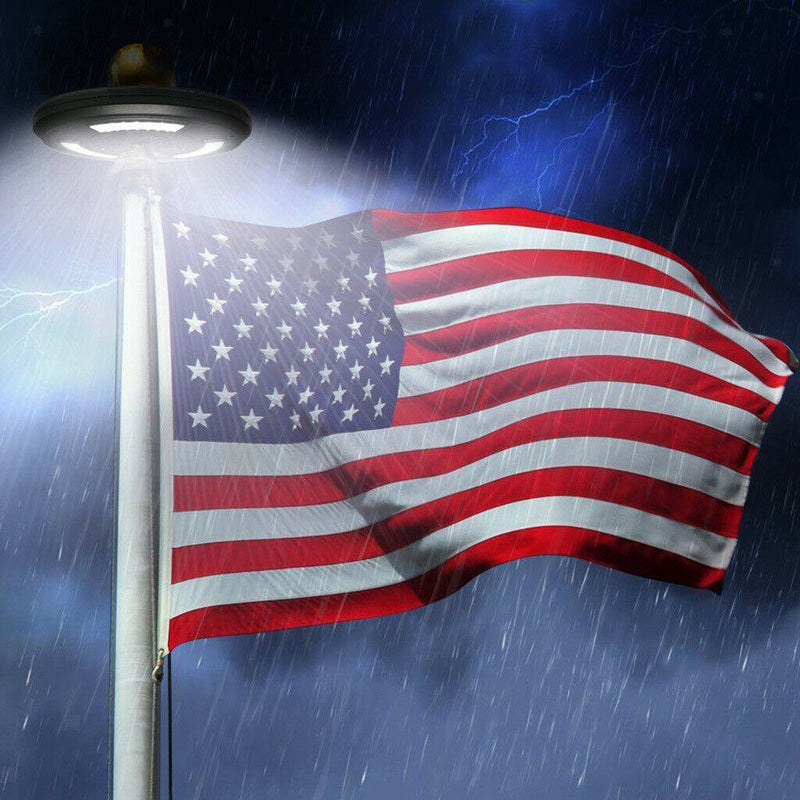 Solar Flag Pole Bright 42 LED Solar Powered Light Waterproof Energy Saving
